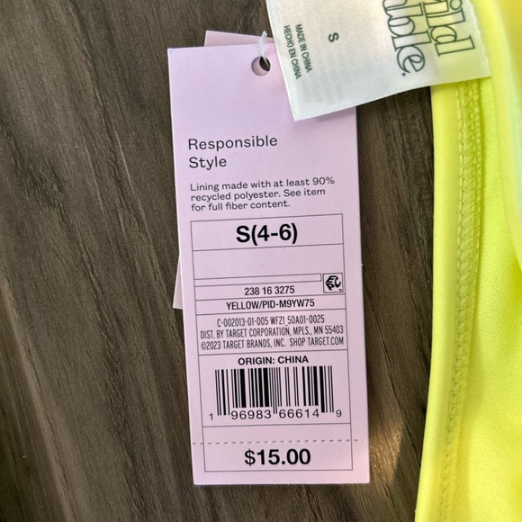 NWT Target bikini! Neon yellow size small top and bottom! - Picture 4 of 11